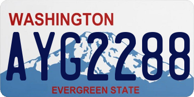 WA license plate AYG2288