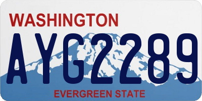 WA license plate AYG2289