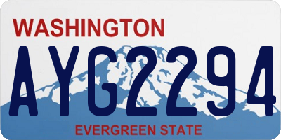 WA license plate AYG2294