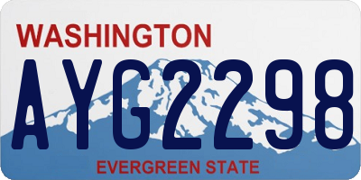 WA license plate AYG2298