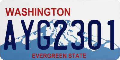 WA license plate AYG2301