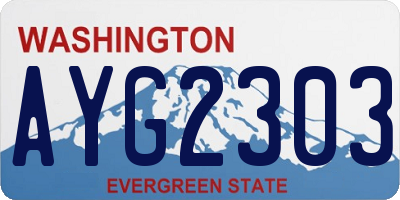 WA license plate AYG2303