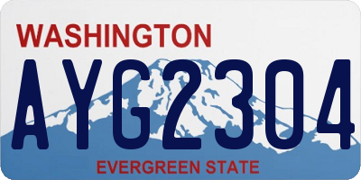 WA license plate AYG2304