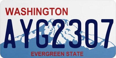 WA license plate AYG2307
