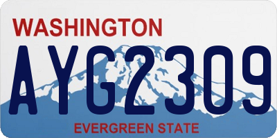 WA license plate AYG2309