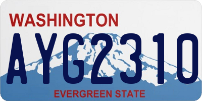 WA license plate AYG2310