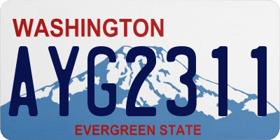 WA license plate AYG2311
