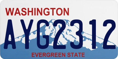 WA license plate AYG2312