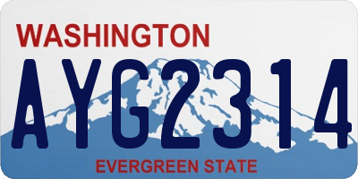 WA license plate AYG2314