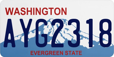 WA license plate AYG2318