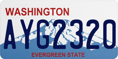 WA license plate AYG2320