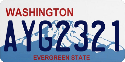 WA license plate AYG2321