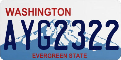WA license plate AYG2322