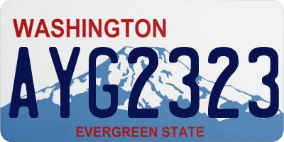 WA license plate AYG2323