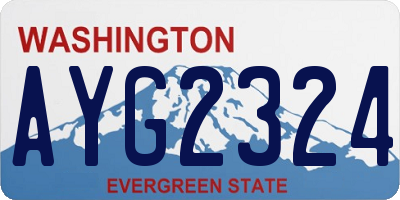 WA license plate AYG2324