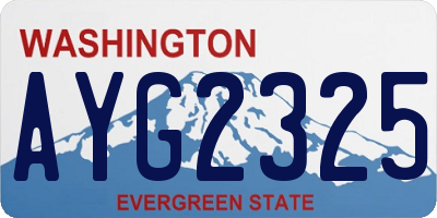WA license plate AYG2325