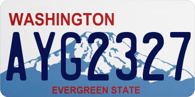WA license plate AYG2327