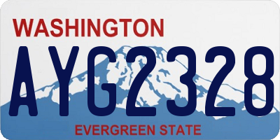 WA license plate AYG2328