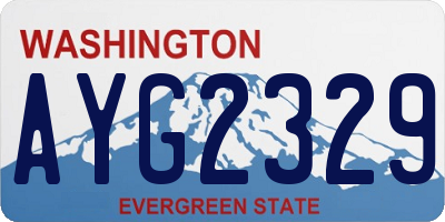WA license plate AYG2329