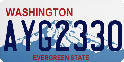 WA license plate AYG2330