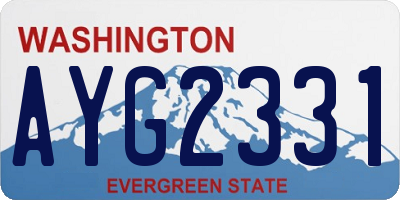 WA license plate AYG2331