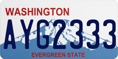 WA license plate AYG2333