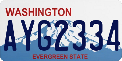 WA license plate AYG2334