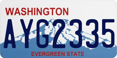 WA license plate AYG2335