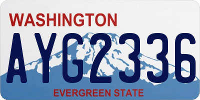 WA license plate AYG2336