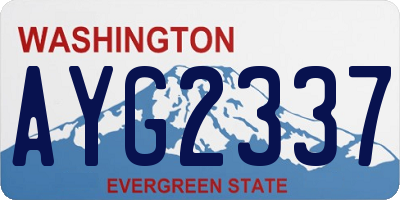 WA license plate AYG2337