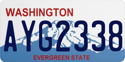 WA license plate AYG2338