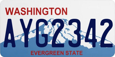 WA license plate AYG2342