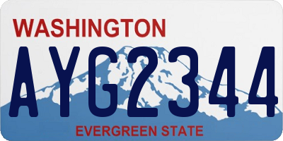 WA license plate AYG2344