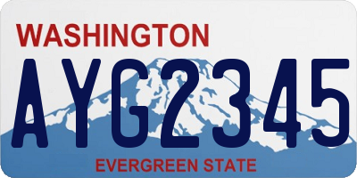 WA license plate AYG2345