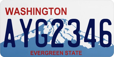 WA license plate AYG2346