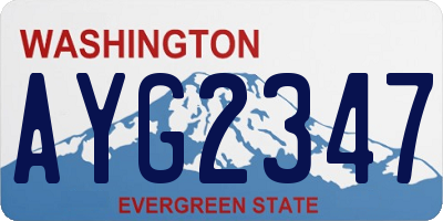 WA license plate AYG2347