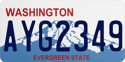 WA license plate AYG2349