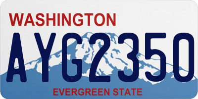 WA license plate AYG2350