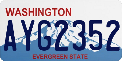 WA license plate AYG2352