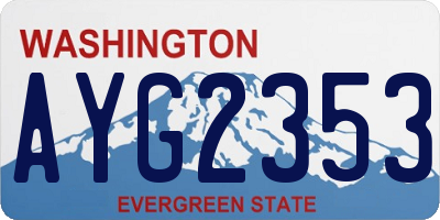 WA license plate AYG2353