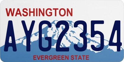 WA license plate AYG2354
