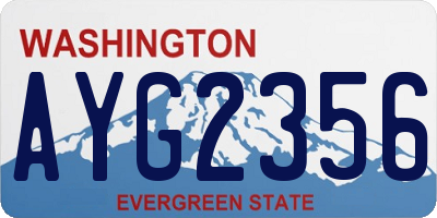 WA license plate AYG2356