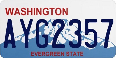 WA license plate AYG2357