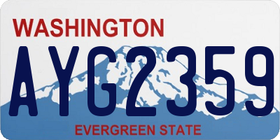 WA license plate AYG2359