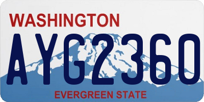 WA license plate AYG2360