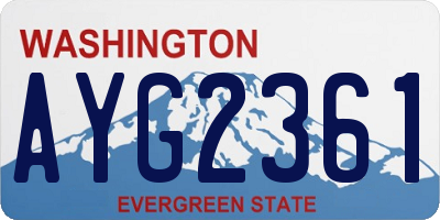WA license plate AYG2361