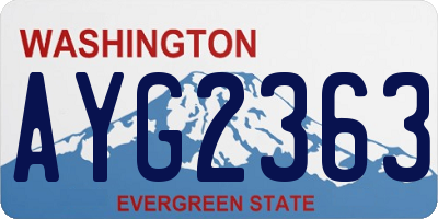WA license plate AYG2363