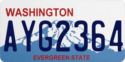 WA license plate AYG2364