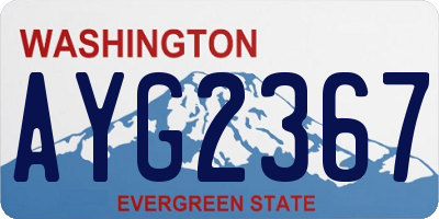 WA license plate AYG2367