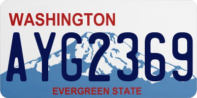 WA license plate AYG2369